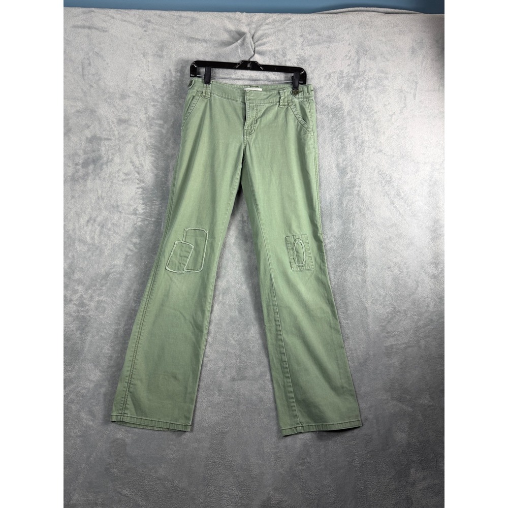 Cabi Womens 4 Olive Green Pants Straight Leg Distressed Utility Gorpcore Boho